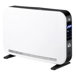 HOMCOM Heizlüfter Mit Digital Display Weiß 60L X 18,5B X 39,5H Cm | Heizgerät Heizung Mit Timer Heizlüfter Elektroheizer Heizer