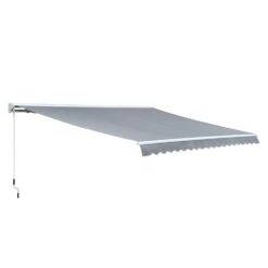 Outsunny Alu Gelenkarm-Markise Für Wandmontage Grau 450 X 300 Cm (BxL) | Aluminium Polyester, Sonnendach, Sonnenschutz, Markise Mit Handkurbel -OUTSUNNY Verkäufe 8600336600 840 148 prod 003