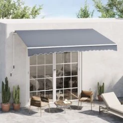 Outsunny Alu Gelenkarm-Markise Für Wandmontage Grau 450 X 300 Cm (BxL) | Aluminium Polyester, Sonnendach, Sonnenschutz, Markise Mit Handkurbel -OUTSUNNY Verkäufe 8600336600 840 148 prod 004
