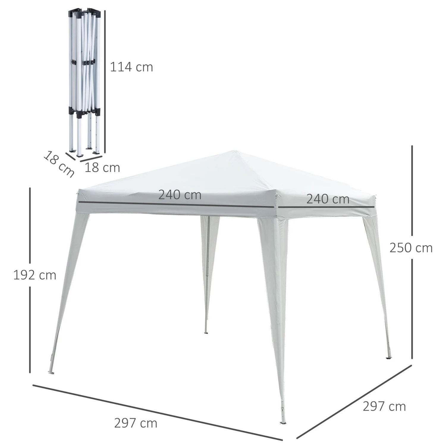 Outsunny Faltpavillon Inklusive Tragetasche 3 X 3 X 2,4 M (LxBxH) | Faltzelt Partyzelt Gartenzelt Gartenpavillon 2 Outsunny Faltpavillon Inklusive Tragetasche 3 X 3 X 2,4 M (LxBxH) | Faltzelt Partyzelt Gartenzelt Gartenpavillon – Bild 2