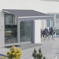 Outsunny Gelenkarmmarkise Mit Handkurbel Grau 3,5 X 2,5 M (BxL) | Kassettenmarkise Balkon Markise Sonnenschutz -OUTSUNNY Verkäufe 8600336600 840 168 prod 005