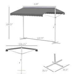 Outsunny Standmarkise Mit Kurbel 295 X 294 X 250 Cm (LxBxH) | Balkonmarkise Gartenmarkise Sonnenschutz -OUTSUNNY Verkäufe 8600336600 840 178CW prod 004