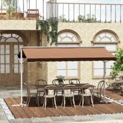 Outsunny Standmarkise Mit Faltarm 395 X 294 X 250 Cm (LxBxH) | Balkonmarkise Gartenmarkise Sonnenschutz -OUTSUNNY Verkäufe 8600336600 840 180CF prod 003