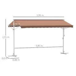 Outsunny Standmarkise Mit Faltarm 395 X 294 X 250 Cm (LxBxH) | Balkonmarkise Gartenmarkise Sonnenschutz -OUTSUNNY Verkäufe 8600336600 840 180CF prod 004