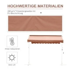 Outsunny Standmarkise Mit Faltarm 395 X 294 X 250 Cm (LxBxH) | Balkonmarkise Gartenmarkise Sonnenschutz -OUTSUNNY Verkäufe 8600336600 840 180CF prod 005