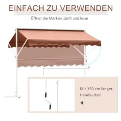 Outsunny Standmarkise Mit Faltarm 395 X 294 X 250 Cm (LxBxH) | Balkonmarkise Gartenmarkise Sonnenschutz -OUTSUNNY Verkäufe 8600336600 840 180CF prod 006
