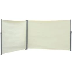 Outsunny Doppel-Seitenmarkise 6 X 1,8 M 600 X 180 Cm (LxH) | Sichtschutz Sonnenschutz Seitenrollo Windschutz