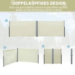 Outsunny Doppel-Seitenmarkise 6 X 1,8 M 600 X 180 Cm (LxH) | Sichtschutz Sonnenschutz Seitenrollo Windschutz 11 Outsunny Doppel-Seitenmarkise 6 X 1,8 M 600 X 180 Cm (LxH) | Sichtschutz Sonnenschutz Seitenrollo Windschutz -OUTSUNNY Verkäufe 8600336600 840 197V01CW prod 006