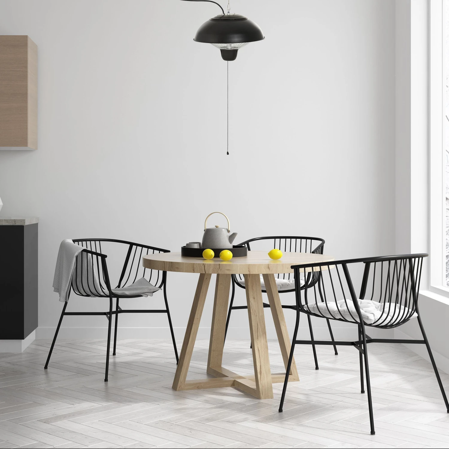 Outsunny Elektrischer Heizstrahler Mit Zugseil Schwarz, Silber 40,5 X 30,5 Cm (ØxH) | Terrassenstrahler Standheizstrahler Infrarotstrahler 4 Outsunny Elektrischer Heizstrahler Mit Zugseil Schwarz, Silber 40,5 X 30,5 Cm (ØxH) | Terrassenstrahler Standheizstrahler Infrarotstrahler – Bild 4