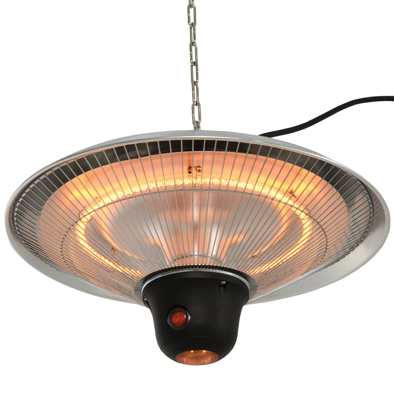 Outsunny Deckenheizstrahler Inkl. Fernbedienung Silber 42 X 26 Cm (ØxH) | Heizstrahler Terrassenstrahler Wärmestrahler 6 Outsunny Deckenheizstrahler Inkl. Fernbedienung Silber 42 X 26 Cm (ØxH) | Heizstrahler Terrassenstrahler Wärmestrahler – Bild 6