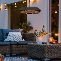 Outsunny Deckenheizstrahler Mit Fernbedienung Schwarz 45 X 45 X 10 Cm (BxTxH) | Terrassenheizer, Heizstrahler, Terrassenstrahler -OUTSUNNY Verkäufe 8600336600 842 136V90 prod 005