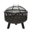 Outsunny Feuerschale Mit Grillrost Schwarz Ø61,5 X 52H Cm | Feuerstelle Feuerkorb Grillrost Grillaufsatz