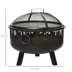 Outsunny Feuerschale Mit Grillrost Schwarz Ø61,5 X 52H Cm | Feuerstelle Feuerkorb Grillrost Grillaufsatz 10 Outsunny Feuerschale Mit Grillrost Schwarz Ø61,5 X 52H Cm | Feuerstelle Feuerkorb Grillrost Grillaufsatz -OUTSUNNY Verkäufe 8600336600 842 169 prod 005
