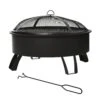 Outsunny 2-in-1 Feuerschale Mit Grillrost Schwarz 76 X 49,5 Cm (ØxH) | Feuerstelle Feuerkorb Holzkohlegrill Grillaufsatz