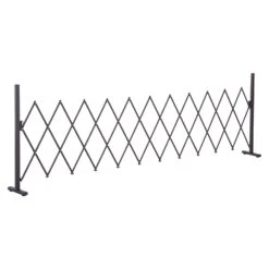 Outsunny Scherengitter Ausziehbar Dunkelbraun 300 X 31 X 103,5 Cm (LxBxH) | Absperrgitter Scherensperre Türgitter Absperrzaun