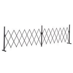 Outsunny Absperrgitter Ausziehbar Dunkelbraun 405 X 31 X 103,5 Cm (LxBxH) | Scherengitter Scherensperre Türgitter Absperrzaun