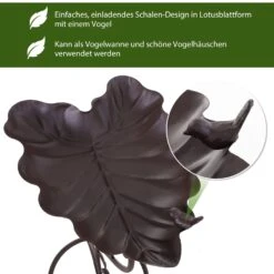 Outsunny Vogeltränke In Lotosblatt-Form Bronze 38,5 X 31 X 52 Cm (LxBxH) | Vogelbad Vogelbecken Gartendeko Garten -OUTSUNNY Verkäufe 8600336600 844 276 prod 006