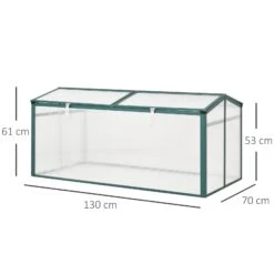 Outsunny Frühbeetkasten Mit Verstellbarem Dach Trasparent, Grün 130 X 70 X 61 Cm (LxBxH) | Alu Frühbeet Gewächshaus Treibhaus Pflanzenhaus -OUTSUNNY Verkäufe 8600336600 845 084 prod 005