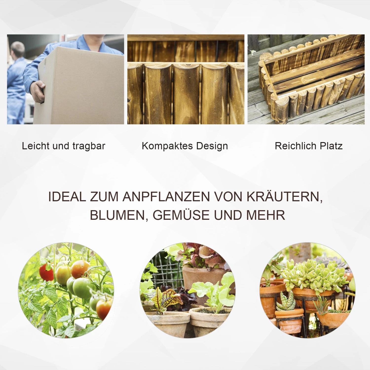 Outsunny Blumenkasten Natur 78 X 35 X 30 Cm (LxBxH) | Pflanzbeet Kräuterbeet Pflanzkasten Hochbeet 6 Outsunny Blumenkasten Natur 78 X 35 X 30 Cm (LxBxH) | Pflanzbeet Kräuterbeet Pflanzkasten Hochbeet – Bild 6