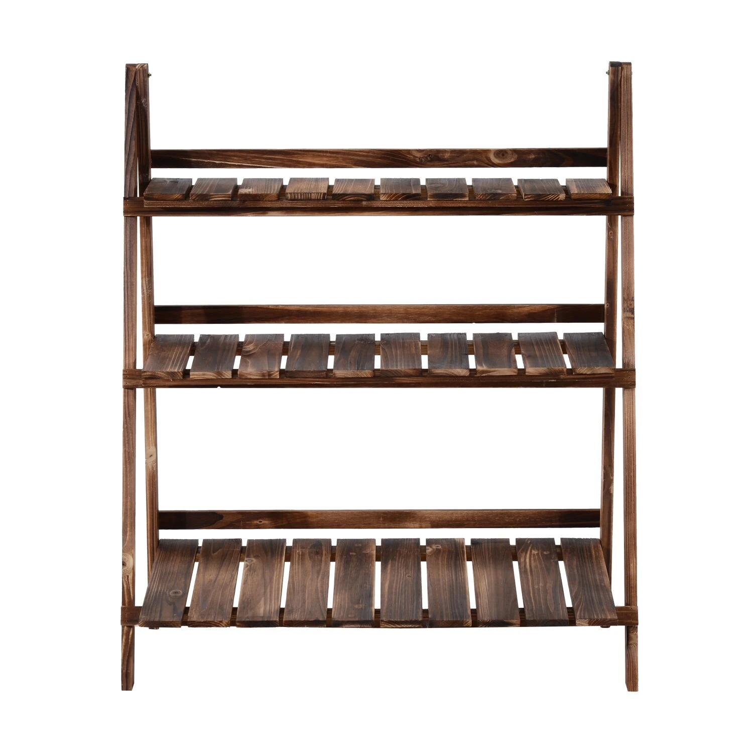 Outsunny Pflanzentreppe Klappbar Natur 80 X 37 X 93 Cm (LxBxH) | Blumenregal Blumenbank Blumentreppe Blumenständer 3 Outsunny Pflanzentreppe Klappbar Natur 80 X 37 X 93 Cm (LxBxH) | Blumenregal Blumenbank Blumentreppe Blumenständer – Bild 3