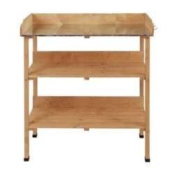 Outsunny Gärtnertisch Mit Metall-Arbeitsfläche 76 X 37 X 89 Cm (LxBxH) | Pflanztisch Blumentisch Holzpflanztisch Gartentisch -OUTSUNNY Verkäufe 8600336600 845 211 prod 006