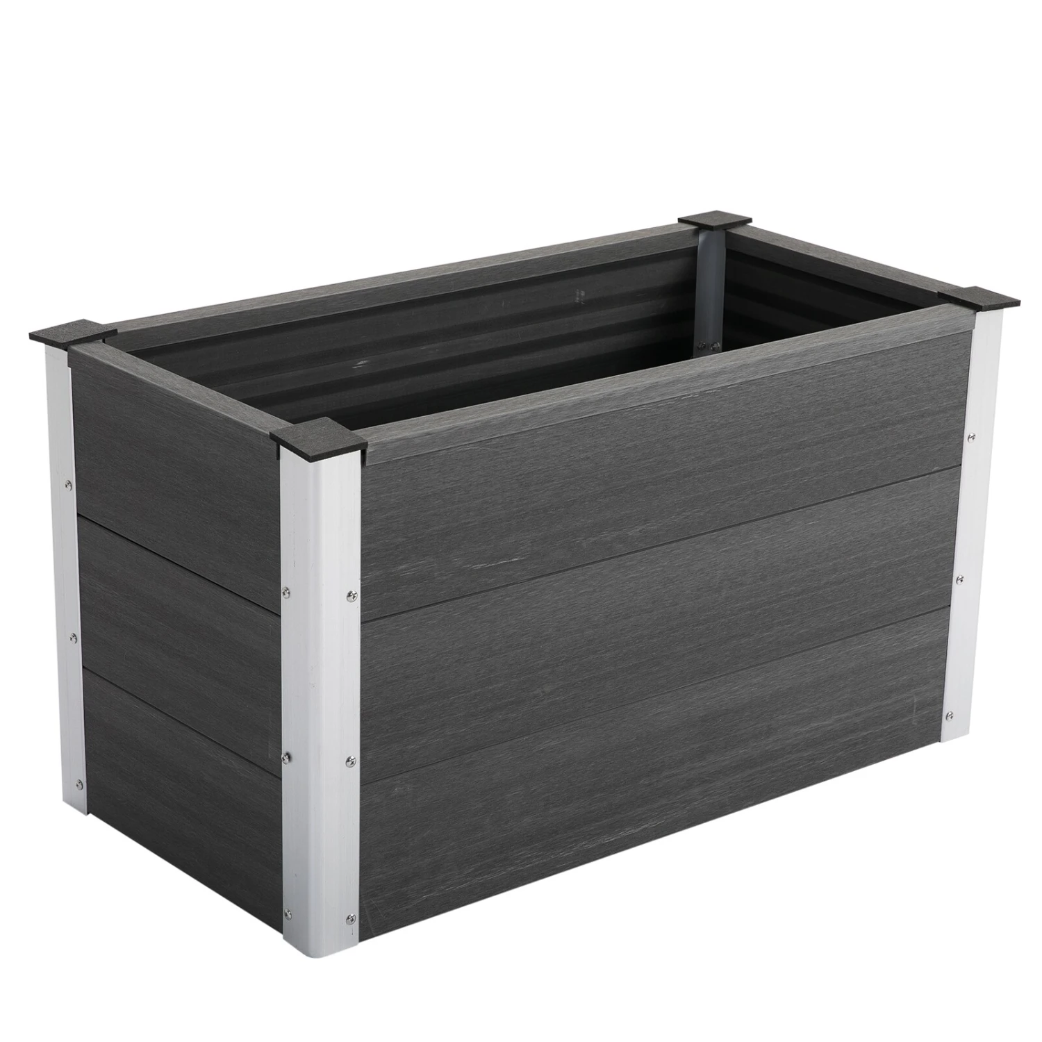 Outsunny Blumenkübel Grau 100 X 50 X 50 Cm (LxBxH) | Pflanzkasten Wetterfester Blumenkasten Garten 1 Outsunny Blumenkübel Grau 100 X 50 X 50 Cm (LxBxH) | Pflanzkasten Wetterfester Blumenkasten Garten