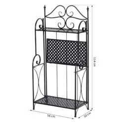 Outsunny Gartenregal Mit 3 Ablagen Schwarz 56 X 30 X 114 Cm (LxBxH) | Standregal Metallregal Aufbewahrungsregal Pflanzregal -OUTSUNNY Verkäufe 8600336600 845 268 prod 004