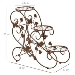 Outsunny Dreistufiges Blumenständer Bronze 75 X 28 X 66 Cm (LxBxH) | Pflanzregal Pflanzenständer Blumenregal Gartenregal -OUTSUNNY Verkäufe 8600336600 845 284 prod 004