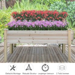 Outsunny Hochbeet 2 Stufen Natur 114 X 115 X 76 Cm (BxTxH) | Kräuterbeet Pflanzkasten Blumenkasten Gartenbeet 11 Outsunny Hochbeet 2 Stufen Natur 114 X 115 X 76 Cm (BxTxH) | Kräuterbeet Pflanzkasten Blumenkasten Gartenbeet -OUTSUNNY Verkäufe 8600336600 845 321 prod 006