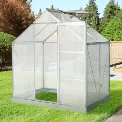 Outsunny Gewächshaus Mit Alu-Gestell Silber 193L X 126B X 205H Cm | Foliengewächshaus Gewächshaus Gartenhaus Treibhaus Pflanzenhaus 9 Outsunny Gewächshaus Mit Alu-Gestell Silber 193L X 126B X 205H Cm | Foliengewächshaus Gewächshaus Gartenhaus Treibhaus Pflanzenhaus -OUTSUNNY Verkäufe 8600336600 845 334 prod 004
