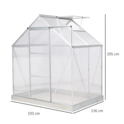 Outsunny Gewächshaus Mit Alu-Gestell Silber 193L X 126B X 205H Cm | Foliengewächshaus Gewächshaus Gartenhaus Treibhaus Pflanzenhaus 10 Outsunny Gewächshaus Mit Alu-Gestell Silber 193L X 126B X 205H Cm | Foliengewächshaus Gewächshaus Gartenhaus Treibhaus Pflanzenhaus -OUTSUNNY Verkäufe 8600336600 845 334 prod 005