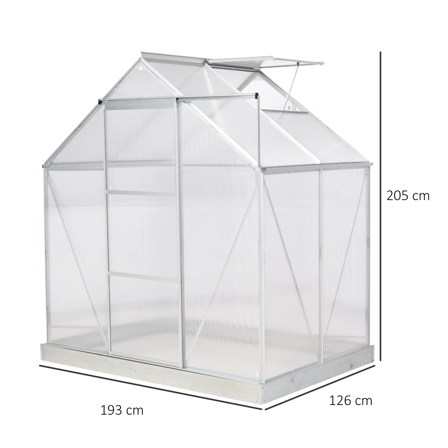 Outsunny Gewächshaus Mit Alu-Gestell Silber 193L X 126B X 205H Cm | Foliengewächshaus Gewächshaus Gartenhaus Treibhaus Pflanzenhaus 5 Outsunny Gewächshaus Mit Alu-Gestell Silber 193L X 126B X 205H Cm | Foliengewächshaus Gewächshaus Gartenhaus Treibhaus Pflanzenhaus – Bild 5