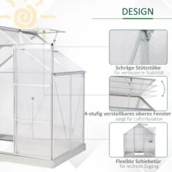 Outsunny Gewächshaus Mit Alu-Gestell Silber 193L X 126B X 205H Cm | Foliengewächshaus Gewächshaus Gartenhaus Treibhaus Pflanzenhaus 11 Outsunny Gewächshaus Mit Alu-Gestell Silber 193L X 126B X 205H Cm | Foliengewächshaus Gewächshaus Gartenhaus Treibhaus Pflanzenhaus -OUTSUNNY Verkäufe 8600336600 845 334 prod 006