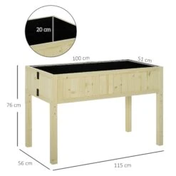 Outsunny Hochbeet Klappbar Natur 115 X 56 X 76 Cm (LxBxH) | Gewächshaus Gartenbeet Hochbeet Frühbeet -OUTSUNNY Verkäufe 8600336600 845 362 prod 004