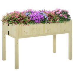 Outsunny Hochbeet Klappbar Natur 115 X 56 X 76 Cm (LxBxH) | Gewächshaus Gartenbeet Hochbeet Frühbeet -OUTSUNNY Verkäufe 8600336600 845 362 prod 006