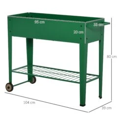 Outsunny Hochbeet Mit Rädern 104 X 39 X 80 Cm (BxTxH) | Kräuterbeet Pflanzkasten Blumenkasten Gartenbeet -OUTSUNNY Verkäufe 8600336600 845 384GN prod 005