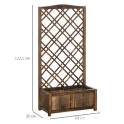 Outsunny Planzkasten Mit Rankgitter 60 X 30 X 122,5 Cm (BxTxH) | Holzgitter Kletterpflanze Blumenkasten Rosengitter -OUTSUNNY Verkäufe 8600336600 845 388 prod 005