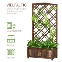 Outsunny Planzkasten Mit Rankgitter 60 X 30 X 122,5 Cm (BxTxH) | Holzgitter Kletterpflanze Blumenkasten Rosengitter -OUTSUNNY Verkäufe 8600336600 845 388 prod 006