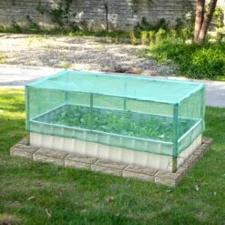 Outsunny Gartenbeet Mit Netzabdeckung Weiß, Grün 174 X 90 X 70 Cm (LxBxH) | Kräuterbeet Pflanzkasten Blumenkasten Gartenkräuter -OUTSUNNY Verkäufe 8600336600 845 447 prod 004