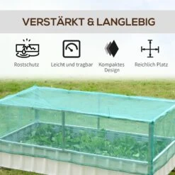 Outsunny Gartenbeet Mit Netzabdeckung Weiß, Grün 174 X 90 X 70 Cm (LxBxH) | Kräuterbeet Pflanzkasten Blumenkasten Gartenkräuter -OUTSUNNY Verkäufe 8600336600 845 447 prod 006
