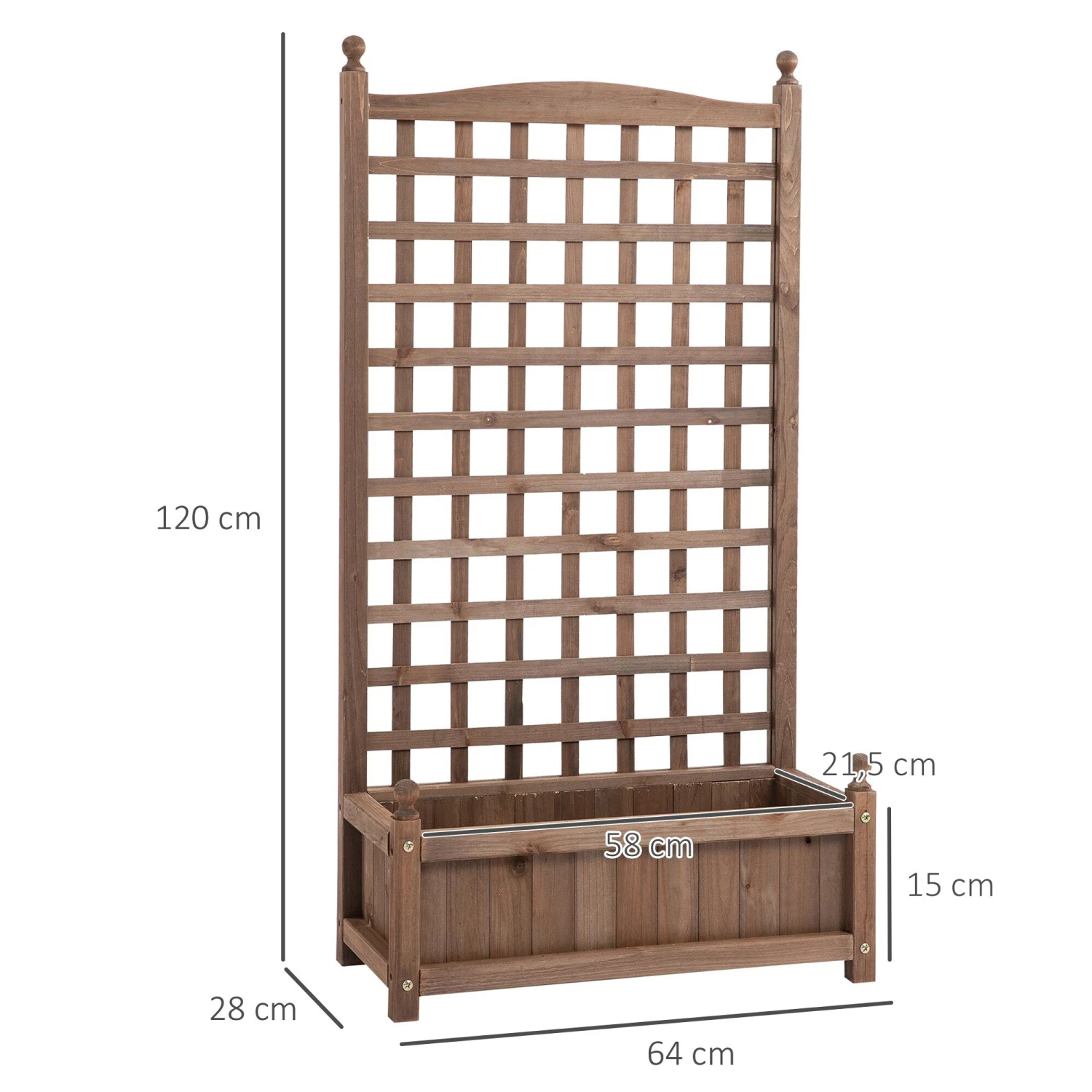 Outsunny Rankkasten Im Spalierrahmen-Design 64 X 28 X 120 Cm (BxTxH) | Pflanzkasten Blumenständer Rankgitter Rankkasten 2 Outsunny Rankkasten Im Spalierrahmen-Design 64 X 28 X 120 Cm (BxTxH) | Pflanzkasten Blumenständer Rankgitter Rankkasten – Bild 2