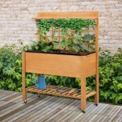 Outsunny Gärtnertisch Mit Rollen Natur 105 X 45 X 135 Cm (BxTxH) | Pflanztisch Blumentisch Gartentisch Hochbeet -OUTSUNNY Verkäufe 8600336600 845 475 prod 005