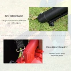 Outsunny Laubgebläse 3000 W Starkes Laubgebläse, 3-in-1 Funktion, 45-Liter-Fangsack Rot 118 X 17 X 29 Cm (LxBxH) | Vakuumgebläse Laubbläser Blätter Abfall 11 Outsunny Laubgebläse 3000 W Starkes Laubgebläse, 3-in-1 Funktion, 45-Liter-Fangsack Rot 118 X 17 X 29 Cm (LxBxH) | Vakuumgebläse Laubbläser Blätter Abfall -OUTSUNNY Verkäufe 8600336600 845 488V90 prod 006