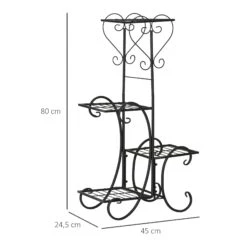 Outsunny Blumenregal Mit 4 Ebenen Und Ornamenten Schwarz 45L X 24,5B X 80H Cm | Pflanzenständer Pflanzenregale 9 Outsunny Blumenregal Mit 4 Ebenen Und Ornamenten Schwarz 45L X 24,5B X 80H Cm | Pflanzenständer Pflanzenregale -OUTSUNNY Verkäufe 8600336600 845 579 prod 004