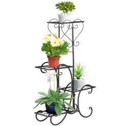Outsunny Blumenregal Mit 4 Ebenen Und Ornamenten Schwarz 45L X 24,5B X 80H Cm | Pflanzenständer Pflanzenregale 11 Outsunny Blumenregal Mit 4 Ebenen Und Ornamenten Schwarz 45L X 24,5B X 80H Cm | Pflanzenständer Pflanzenregale -OUTSUNNY Verkäufe 8600336600 845 579 prod 006