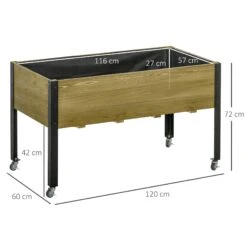 Outsunny Hochbeet Mit Rädern Braun 120L X 60,5B X 66H Cm | Pflanztisch Hochbeet Pflanzkasten Mit Rollen Blumenkasten 9 Outsunny Hochbeet Mit Rädern Braun 120L X 60,5B X 66H Cm | Pflanztisch Hochbeet Pflanzkasten Mit Rollen Blumenkasten -OUTSUNNY Verkäufe 8600336600 845 630V01 prod 004