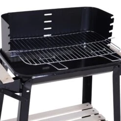 Outsunny Grillwagen Mit Windschutz Schwarz 87 X 45 X 83 Cm (LxBxH) | Kohlegrill BBQ Standgrill Holzkohlegrill Gartengrill -OUTSUNNY Verkäufe 8600336600 846 032 prod 006