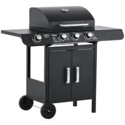Outsunny Gasgrill Mit Räder Schwarz 110L X 50B X 100H Cm | Tischgrill Barbecue Grill Bbq Grill -OUTSUNNY Verkäufe 8600336600 846 064V90 prod 006