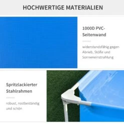 Outsunny Swimmingpool Mit Filterpumpe Und Filterpatrone, Rost- Und Korrosionsbeständig 252 X 152 X 65 Cm (BxTxH) | Rahmenpool Schwimmbad Stahlrahmenbecken -OUTSUNNY Verkäufe 8600336600 848 016 prod 006