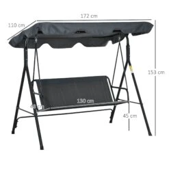 Outsunny Hollywoodschaukel Mit Neigungsverstllbaren Sonnendach Bunt 172L X 120B X 153H Cm | Hollywoodschaukel Gartenschaukel -OUTSUNNY Verkäufe 8600336600 84A 054V02GY prod 004